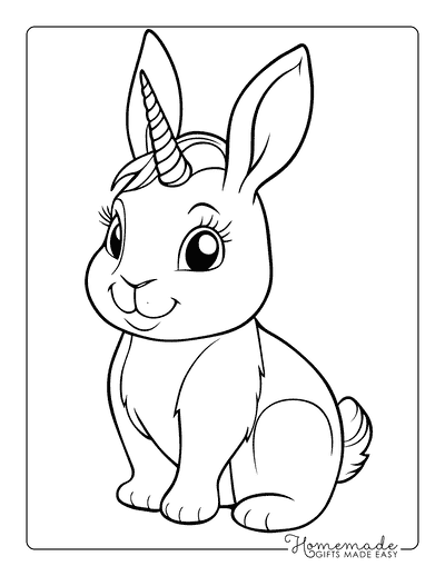 Unicorn Coloring Pages Rabbit Unicorn