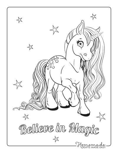 Unicorn Coloring Pages Unicorn Wide Eyes Long Flowing Mane Tail