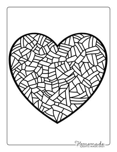 Valentines Day Coloring Pages Cracked Heart Zentangle for Adults