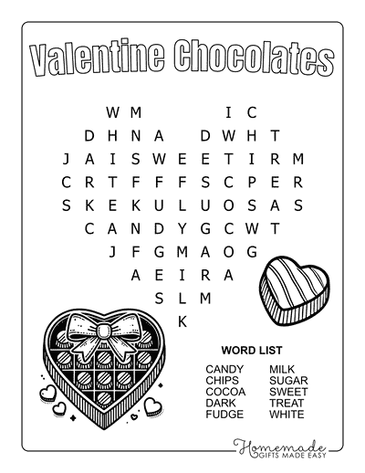 Free Printable Valentines Day Word Search PDFs