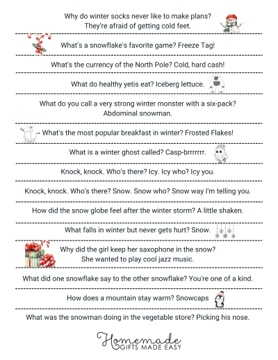 Winter Jokes for Kids Printable Jokes Page2