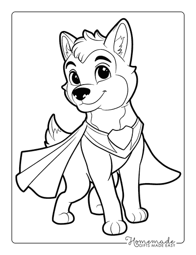 Wolf Coloring Pages Cute Wolf Pup Superhero