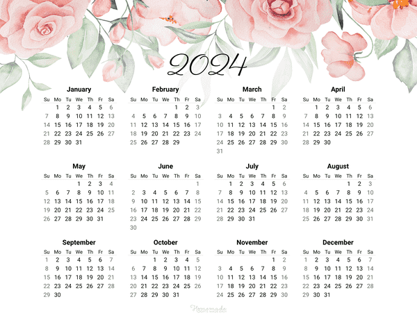 Year Calendar Rose 2024 600x464 