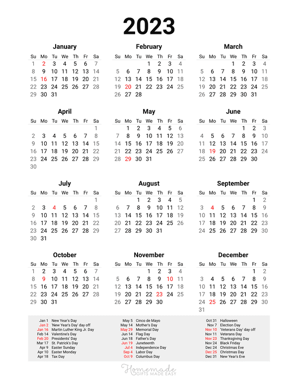Free Yearly Calendar Printables for 2023, 2024, 2025 and beyond!