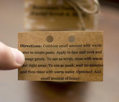 Directions on the back of the tag.